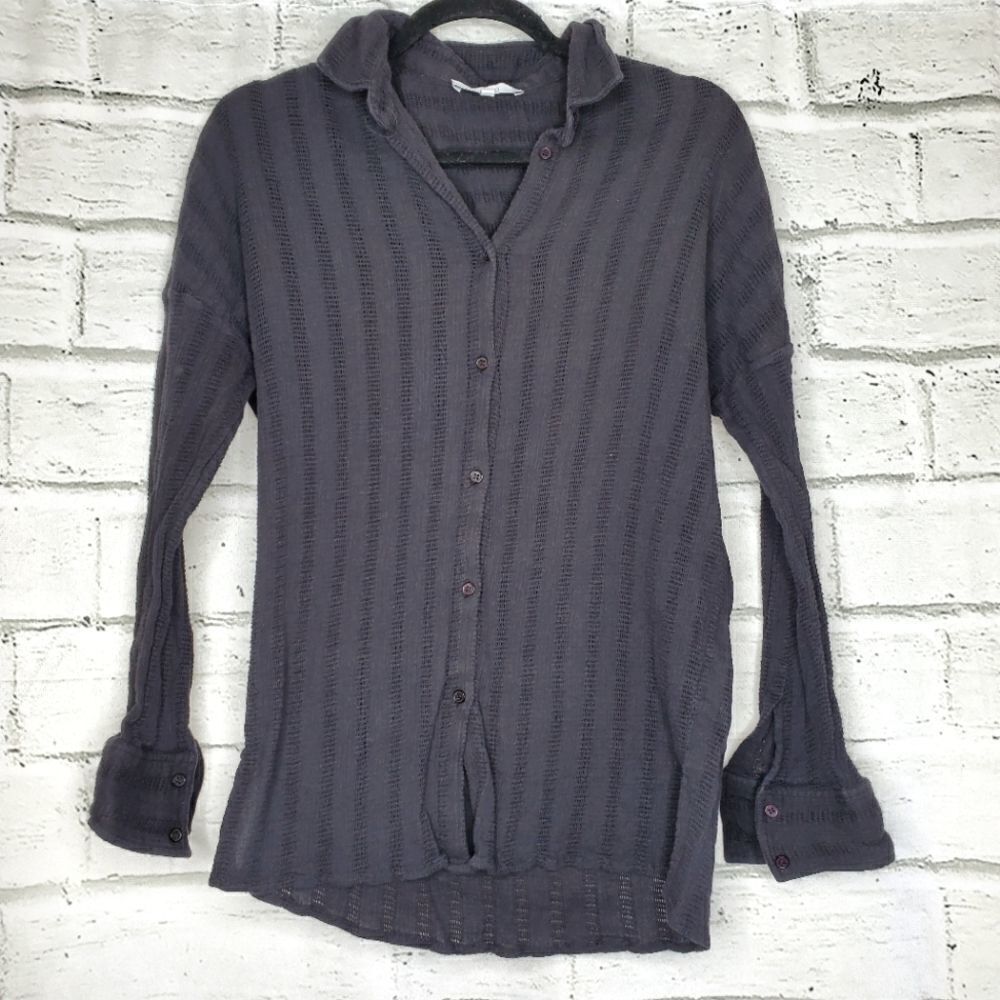 IRO Amelie black long sleeve button up shirt XS